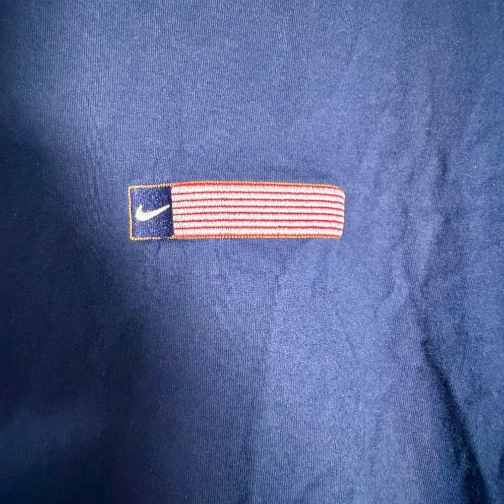 Vintage Nike‎ 90's Men's USA Flag Box Logo Atlanta Olympics Navy Blue Large